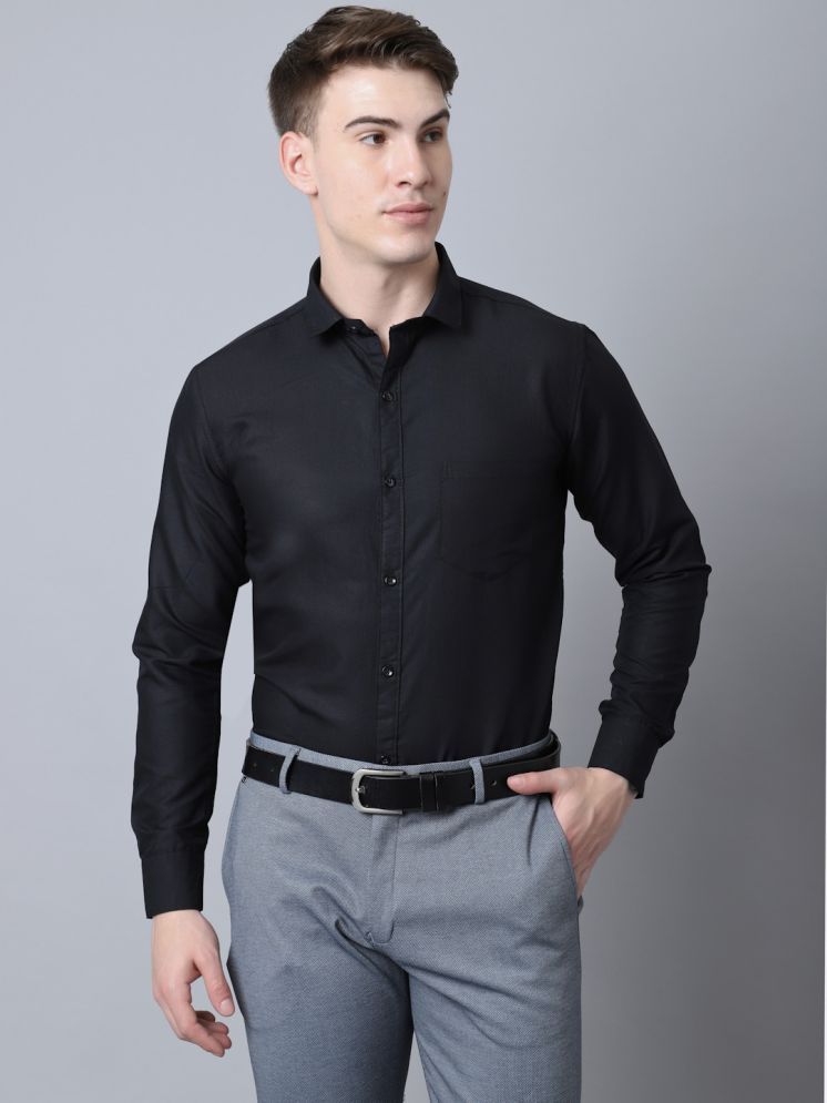     			MAJESTIC MAN Polyester Slim Fit Solids Full Sleeves Men's Casual Shirt - Black ( Pack of 1 )