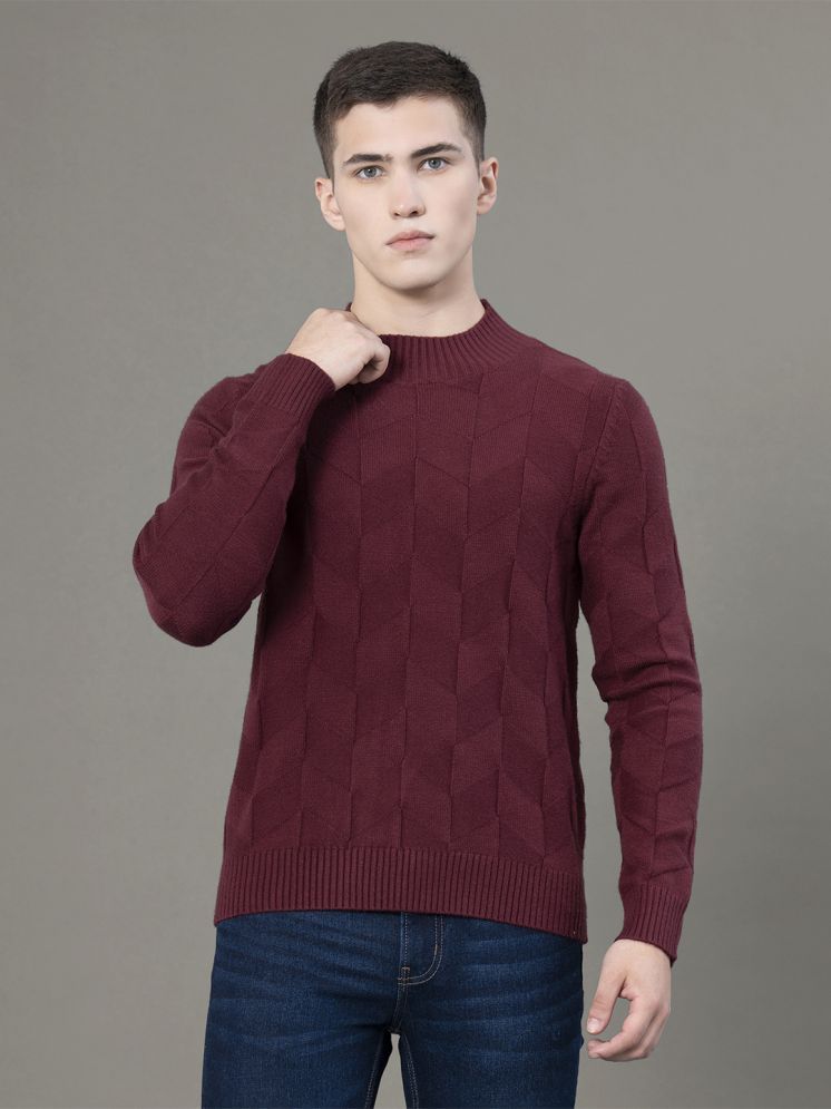     			Red Tape Polyester Blend Round Neck Men's Full Sleeves Pullover Sweater - Maroon ( Pack of 1 )