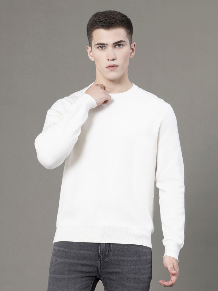     			Red Tape Polyester Blend Round Neck Men's Full Sleeves Pullover Sweater - Off White ( Pack of 1 )