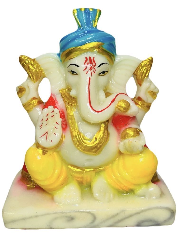     			SSS SCULPTURE Resin Lord Ganesha Idol ( 12 cm )