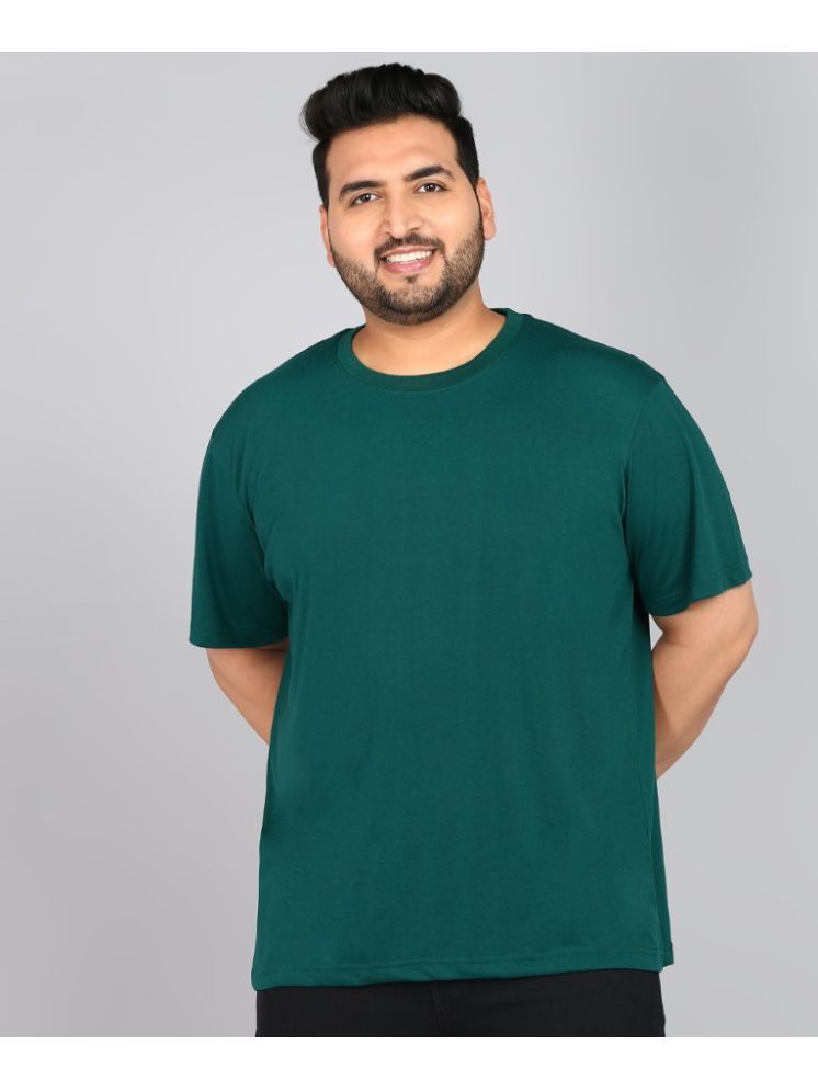     			XFOX Cotton Blend Regular Fit Solid Half Sleeves Men's Round T-Shirt - Green ( Pack of 1 )