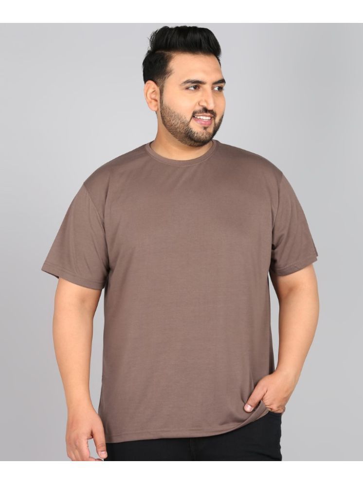     			XFOX Cotton Blend Regular Fit Solid Half Sleeves Men's Round T-Shirt - Brown ( Pack of 1 )