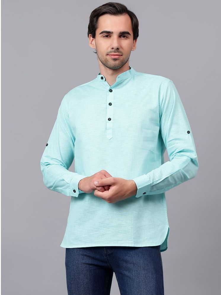     			Yugnik Light Blue Cotton Men's Regular Kurta ( Pack of 1 )