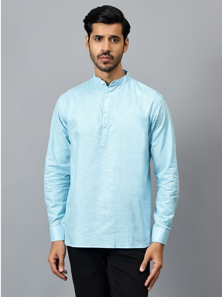     			Yugnik Light Blue Cotton Men's Regular Kurta ( Pack of 1 )