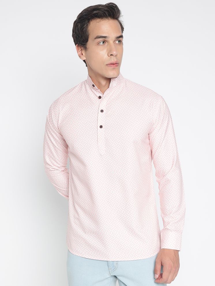     			colorwings Pink Cotton Blend Men's Shirt Style Kurta ( Pack of 1 )