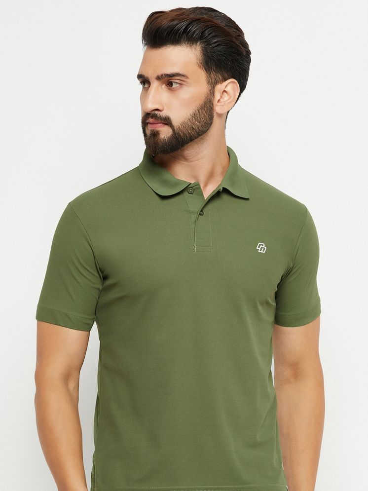     			renuovo Cotton Blend Regular Fit Solid Half Sleeves Men's Polo T Shirt - Olive ( Pack of 1 )