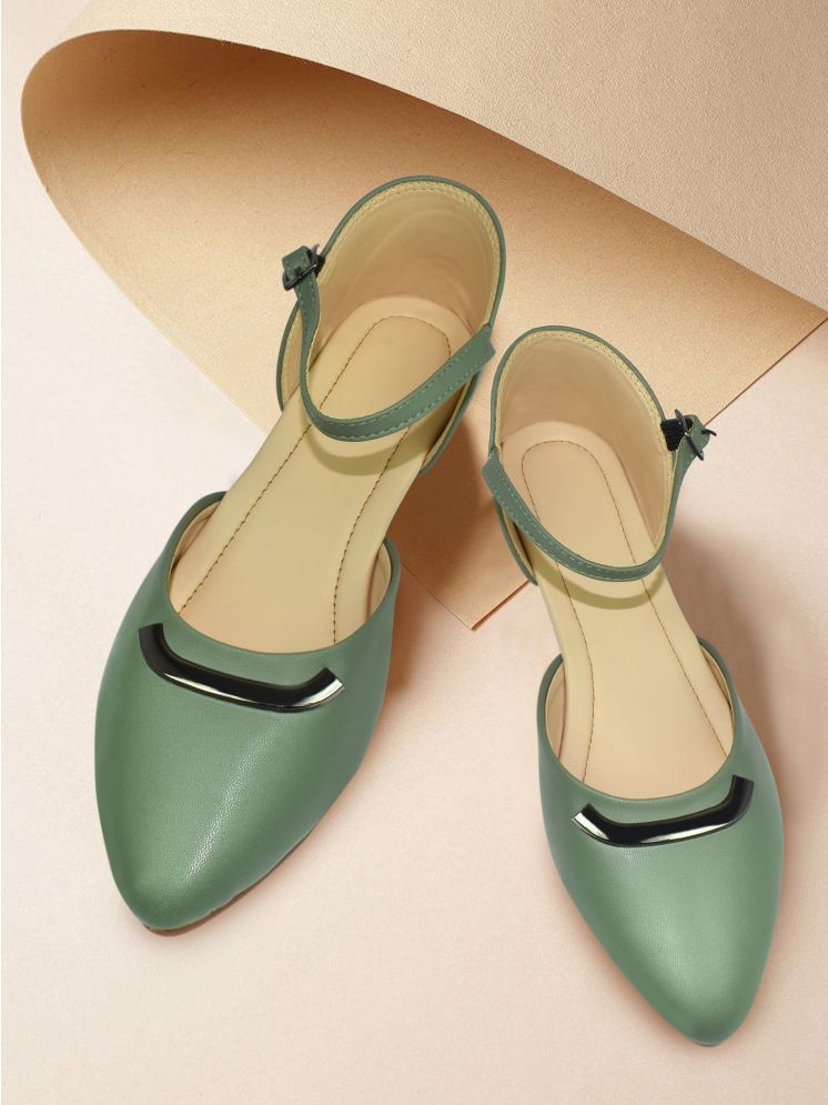     			Ajanta Green Women's Flats