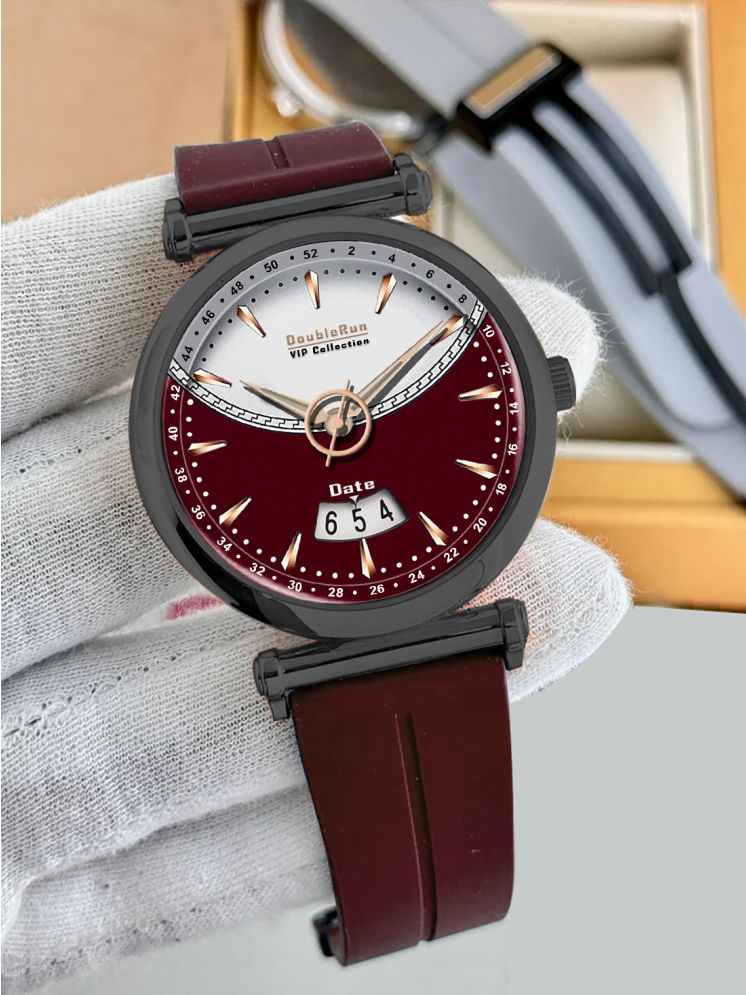     			DoubleRun Maroon Silicon Analog Men's Watch