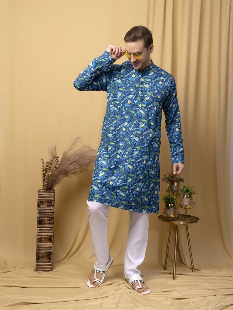     			Hangup Multicolor Cotton Blend Regular Fit Men's Kurta Pyjama Set ( Pack of 1 )