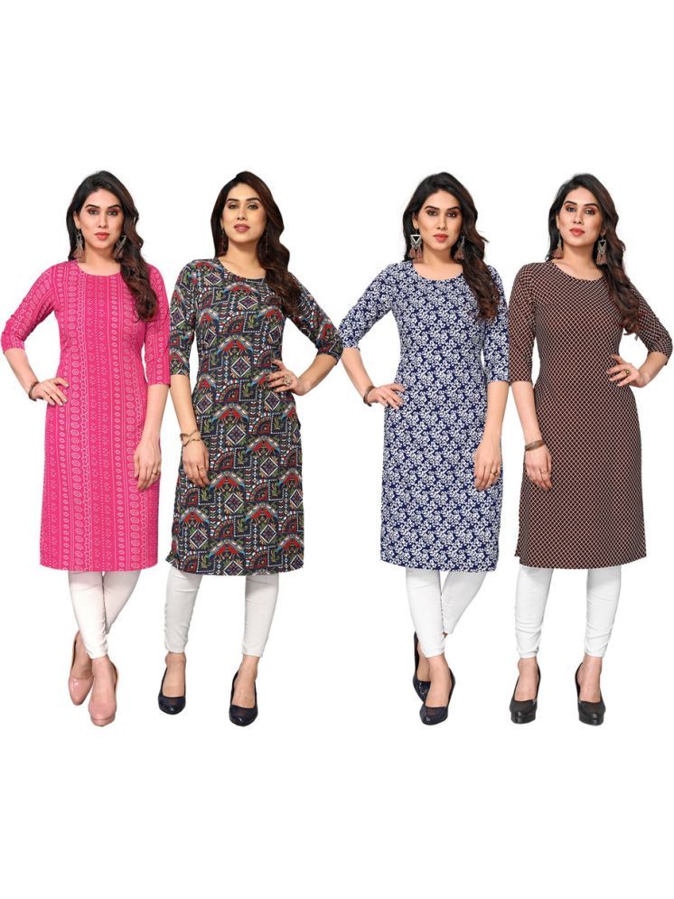     			KETAKI FASHION Crepe Printed Straight Women's Kurti - Multicolor ( Pack of 4 )