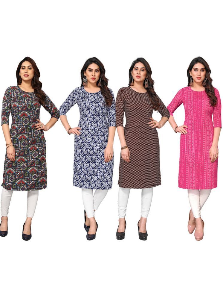     			KETAKI FASHION Crepe Printed Straight Women's Kurti - Multicolor ( Pack of 4 )