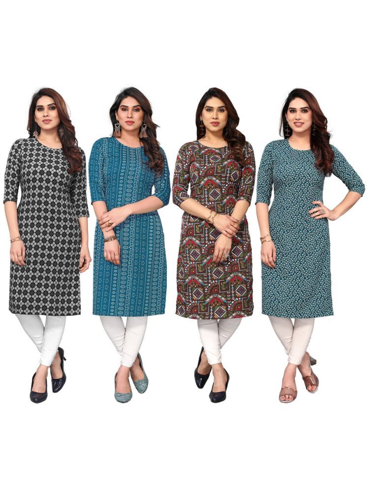     			KETAKI FASHION Crepe Printed Straight Women's Kurti - Multicolor ( Pack of 4 )