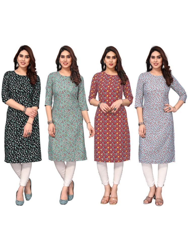     			KETAKI FASHION Crepe Printed Straight Women's Kurti - Multicolor ( Pack of 4 )