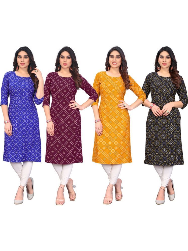     			KETAKI FASHION Crepe Printed Straight Women's Kurti - Multicolor ( Pack of 4 )