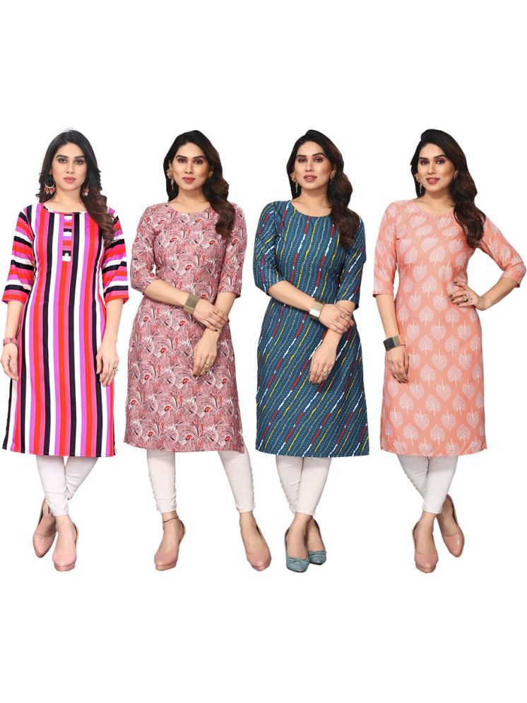     			KETAKI FASHION Crepe Printed Straight Women's Kurti - Multicolor ( Pack of 4 )