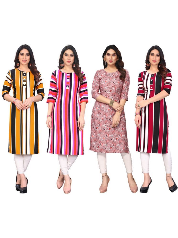     			KETAKI FASHION Crepe Printed Straight Women's Kurti - Multicolor ( Pack of 4 )