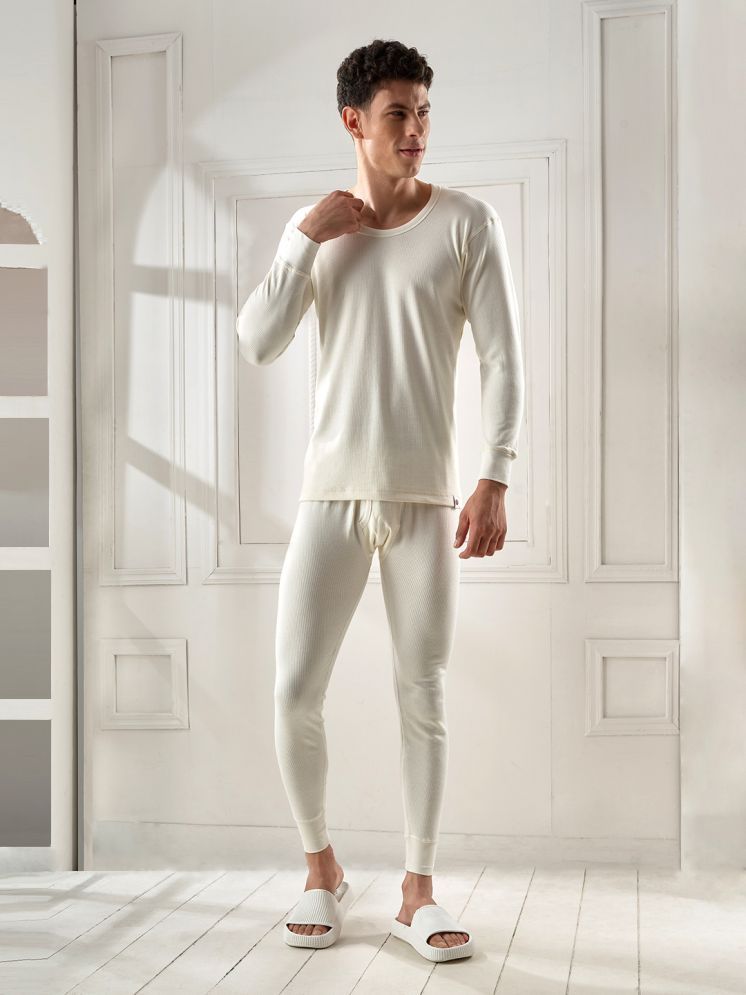     			Pack of 1 Lux Inferno White Prime_Rn_Tro_1Set Cotton Men's Thermal Sets