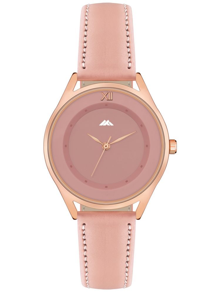     			Newman Peach Leather Analog Womens Watch