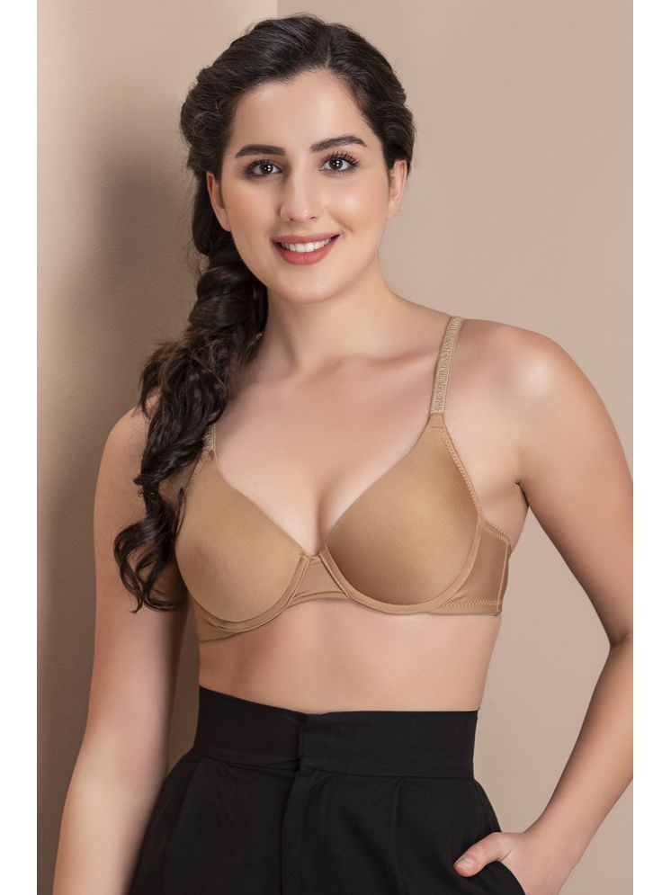     			Clovia Nylon Heavily Padded Women's T-Shirt Bra ( Beige ) BR1537R24