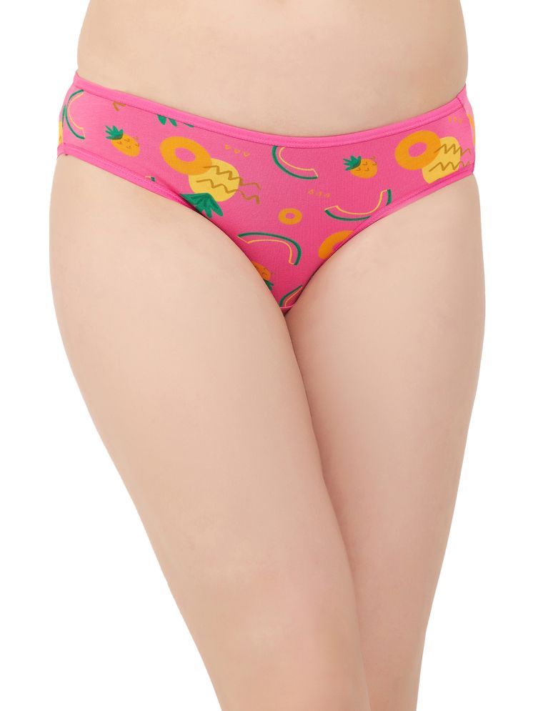     			Clovia Pink Bikini Cotton Printed Women's Bikini ( Pack of 1 )