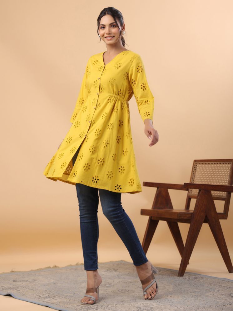     			Janasya Mustard Cotton Women's Tunic ( Pack of 1 )