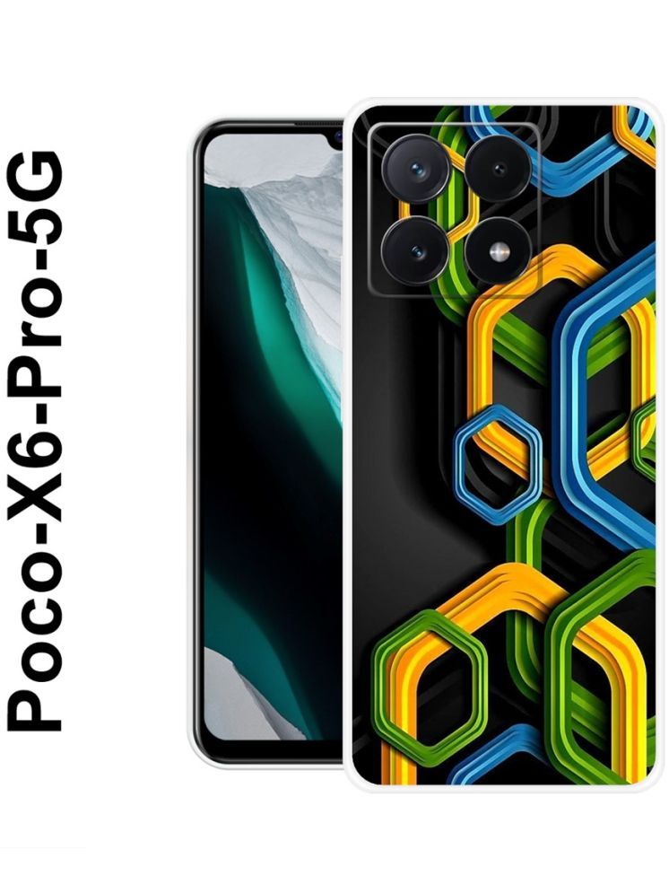     			PAEDICON Multicolor Printed Back Cover Silicon Compatible For POCO X6 Pro 5G ( Pack of 1 )