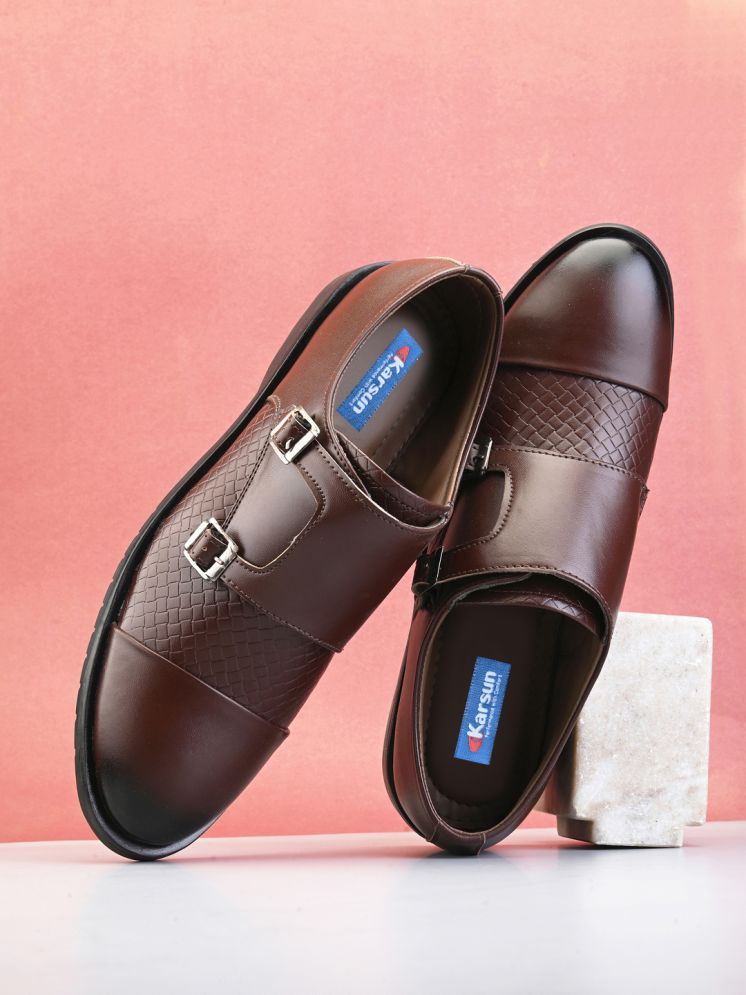     			Karsun Brown Men's Monk Strap Formal Shoes