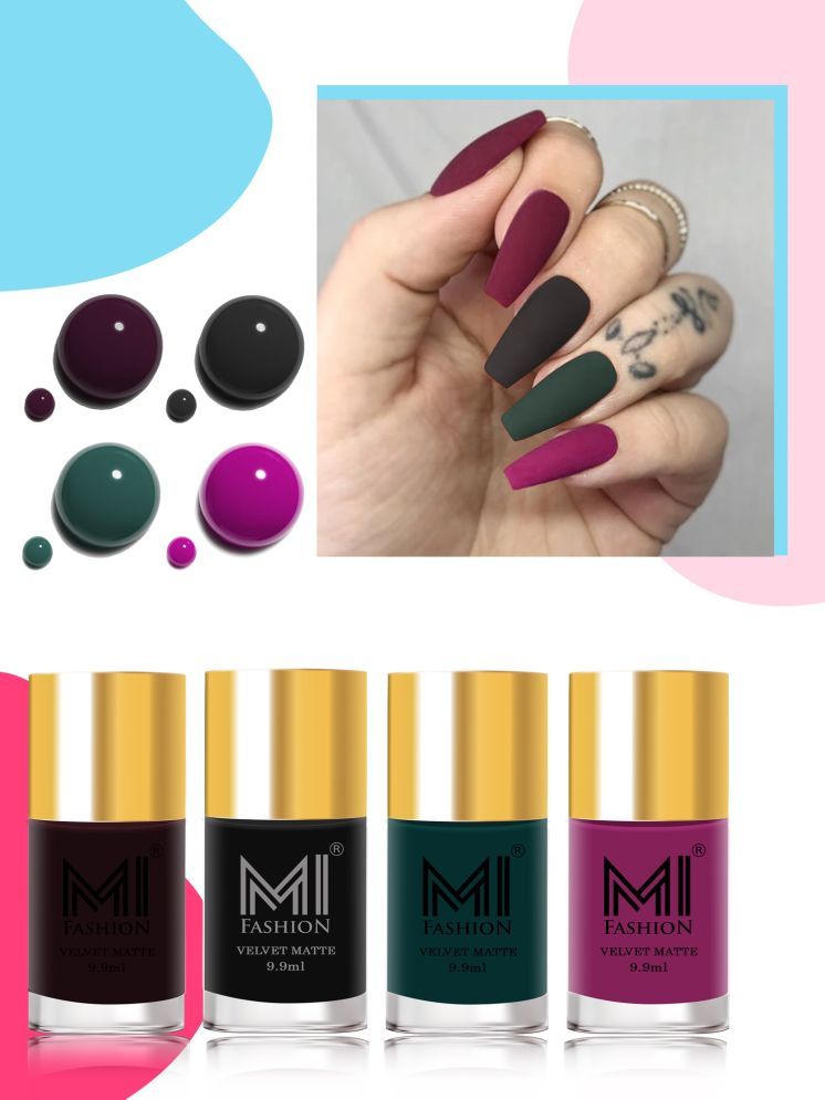     			MI FASHION Multi Matte Nail Polish 39 ( Pack of 4 )