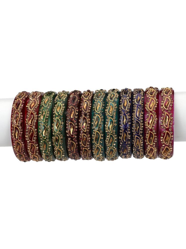     			Somil Multicolor Bangle Set ( Pack of 12 )