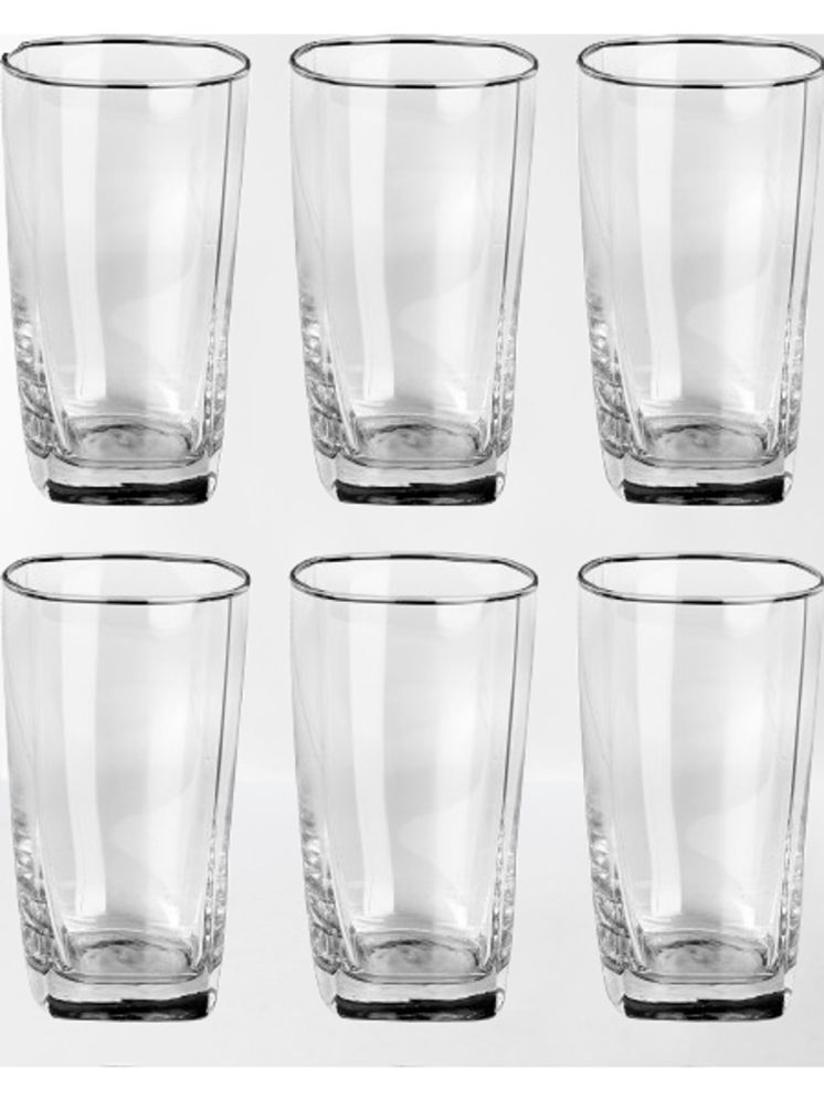     			Somil Party Glass/Beer Mug Glass Plain Water Glass 350 ml ( Pack of 6 ) Transparent