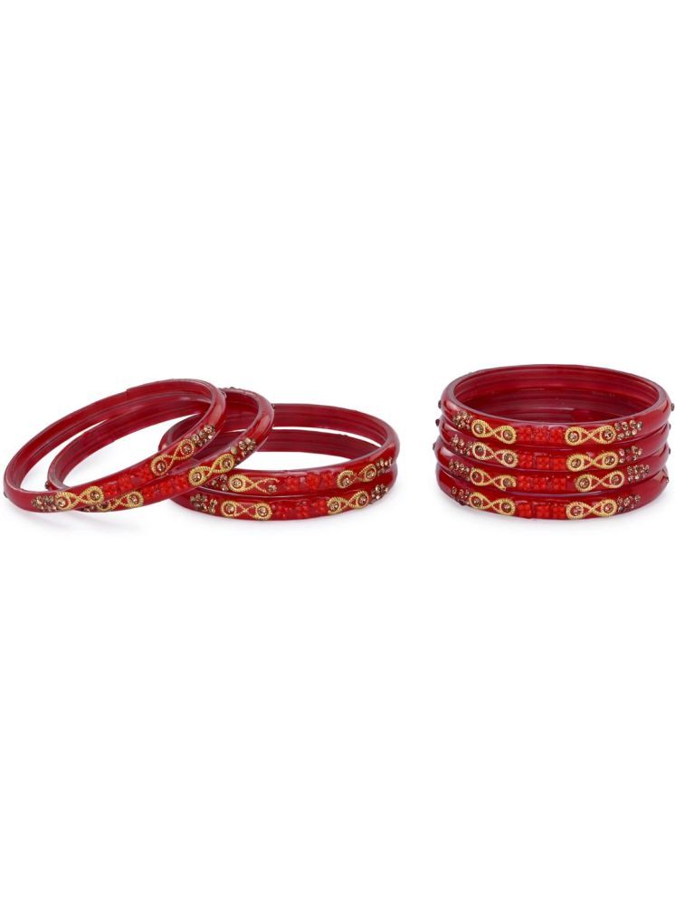     			Somil Red Bangle Set ( Pack of 8 )