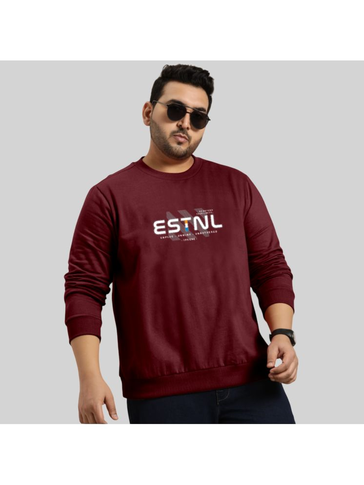     			TAB91 Fleece Round Neck Men's Sweatshirt - Wine ( Pack of 1 )