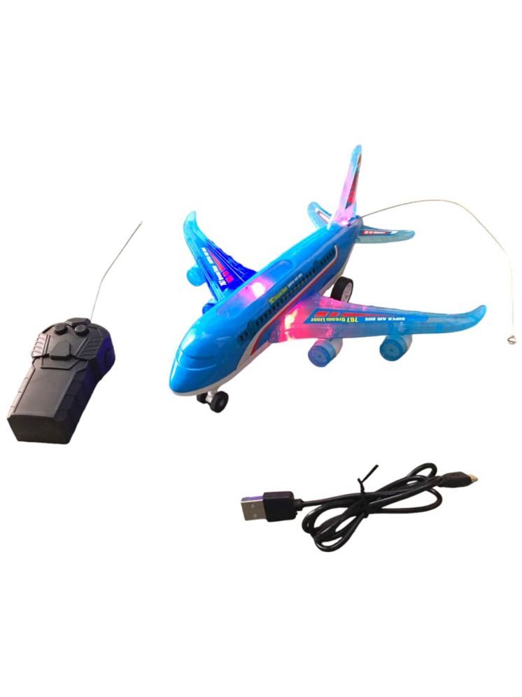     			THRIFTKART  -  A386 Rc Air Bus Rechargeable Battery Operated with Full Body Lights and Sound Universal Wheel Plane Toy for Boys & Girls Age 2 3 4 5 6 7 8 Multicolour Musical Toy Plane Does not Fly BW