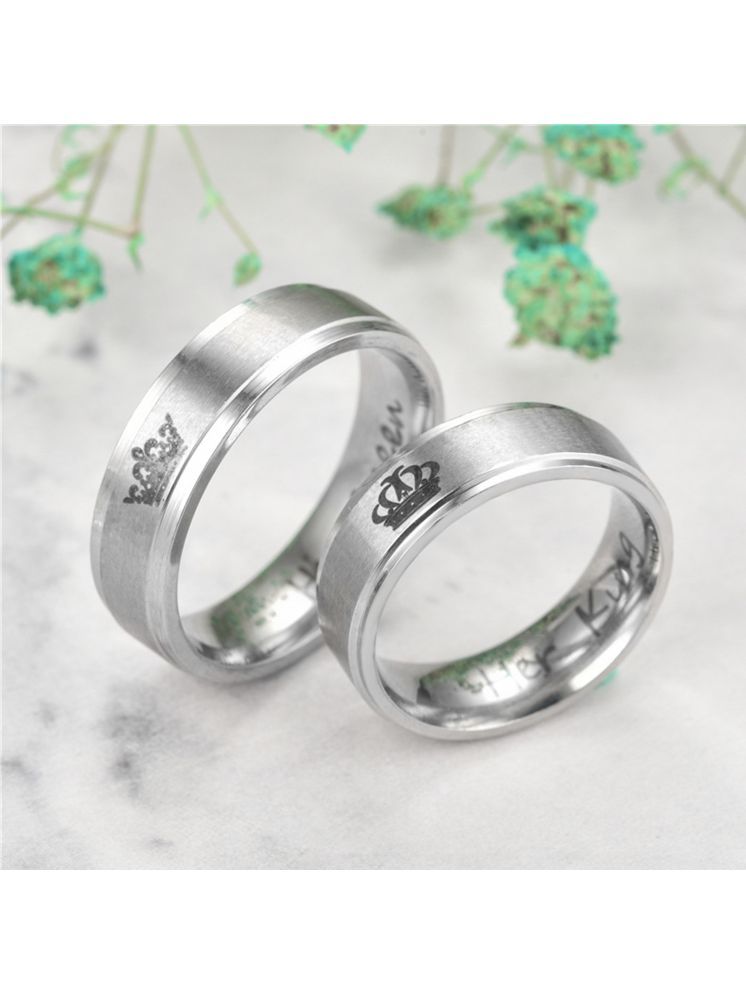     			Thrillz Silver Couple Ring ( Pack of 2 )