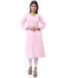 DESHBANDHU DBK - Pink Cotton Women's Straight Kurti