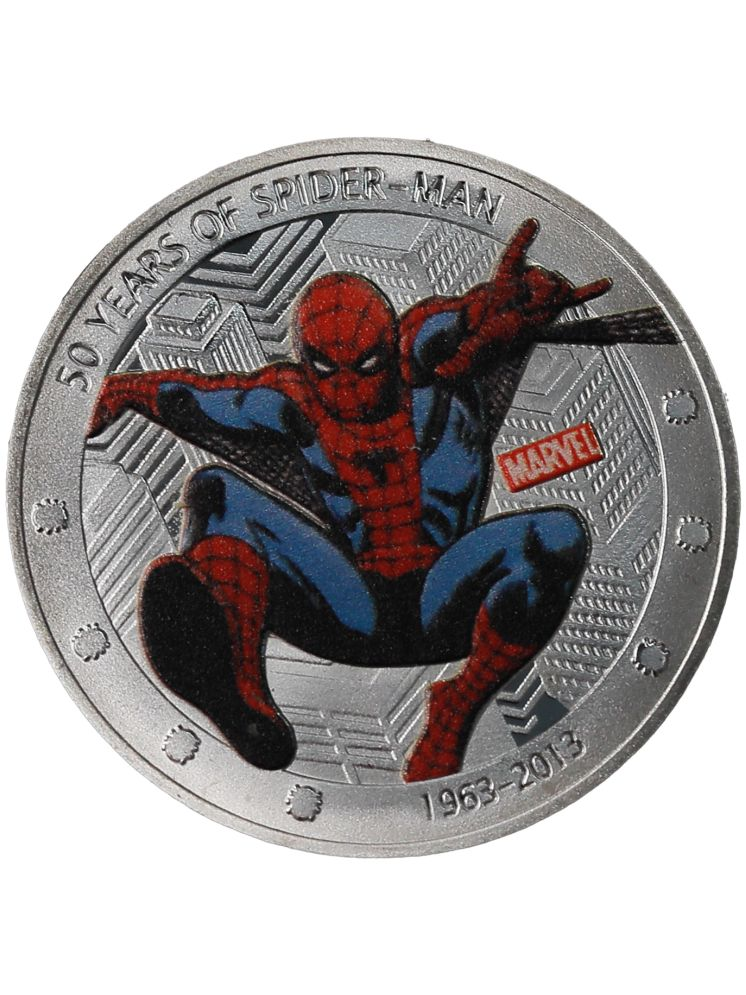     			50 Years of Spider Man Avengers Age of Ultron Lucky Commemorative Collectible Silver Coin 1 Oz Heavy Thick Rare to get Medallion Fantasy Physical Coin (Silver Plated with Luxury Box)