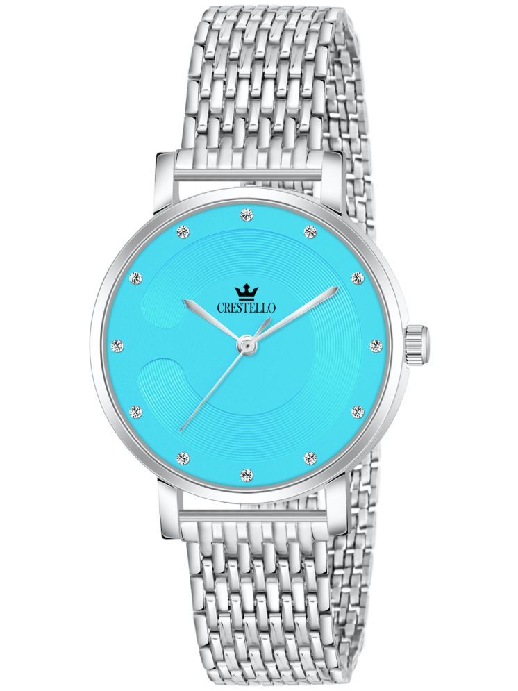     			Crestello Silver Metal Analog Womens Watch