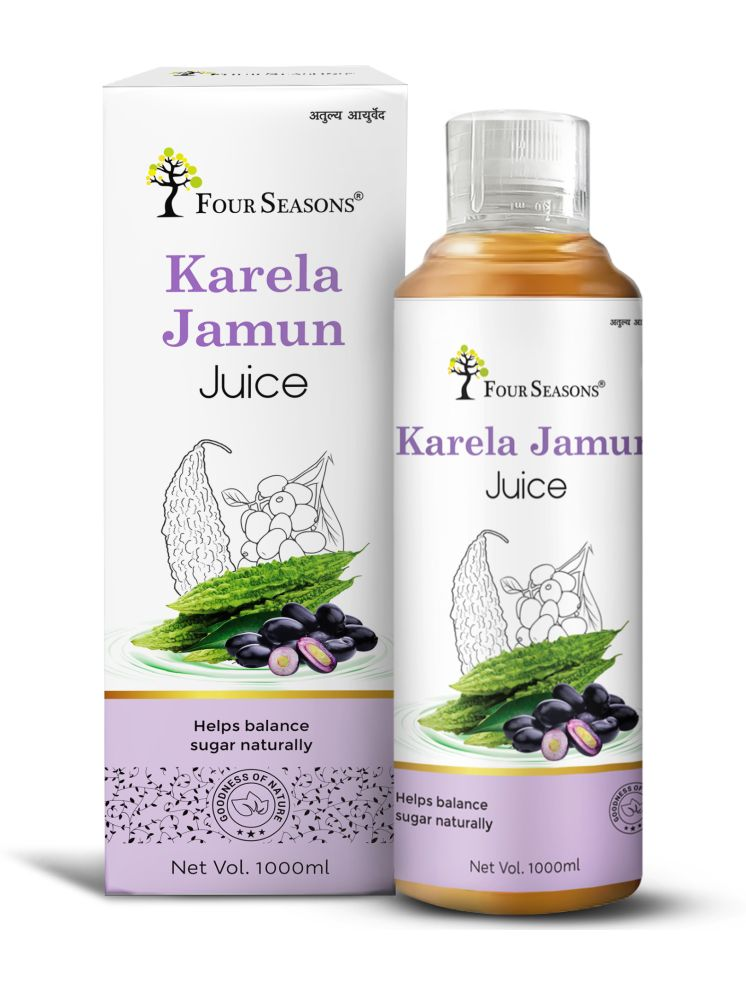     			Four Seasons Karela Jamun Juice 1L| Helps Control Blood Sugar Levels & Cholesterol Care | Flushing Out Toxin from Body - No Added Sugar