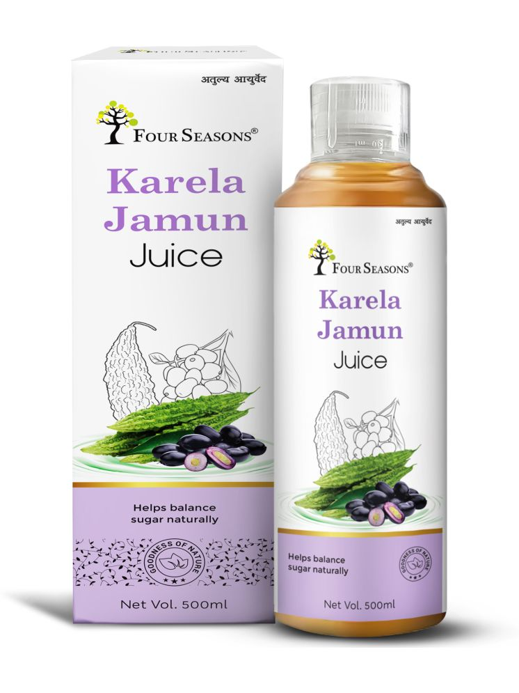     			Four Seasons Karela Jamun Juice 500ML | Helps Control Blood Sugar Levels & Cholesterol Care | Flushing Out Toxin from Body - No Added Sugar