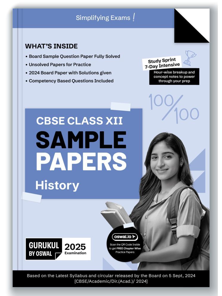     			Gurukul By Oswal History  Sample Papers for CBSE Class 12 Board Exam 2025 : Fully Solved New SQP 2025, Solved Sample Papers, Unsolved Sample Papers, B