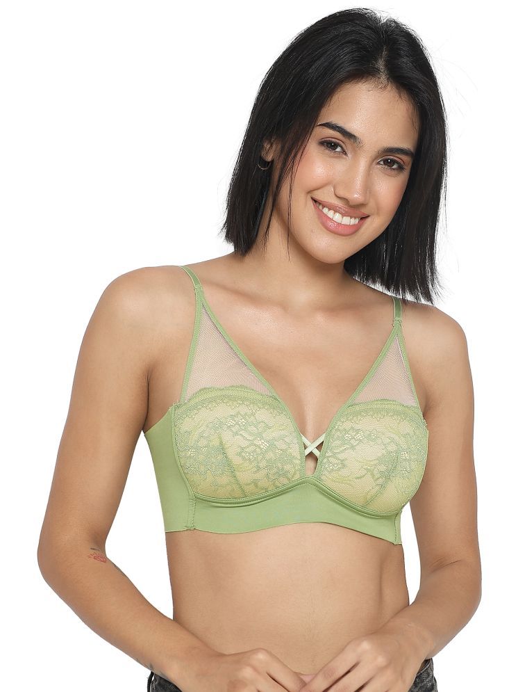     			PARKHA Pack of 1 Nylon Lightly Padded Bralette Bra For Women ( Green )