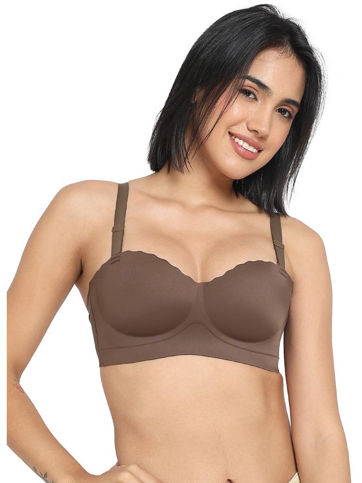     			PARKHA Pack of 1 Nylon Heavily Padded Push Up Bra For Women ( Brown )