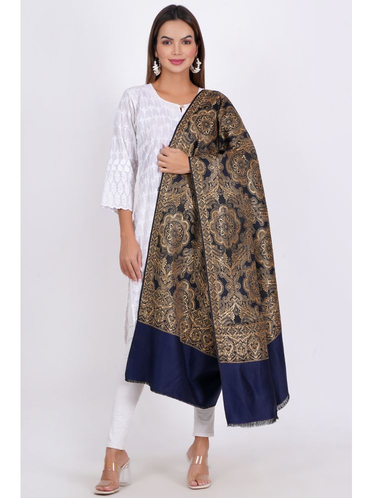     			Vrinde Blue Embroidered Shawl - ( Pack of 1 )