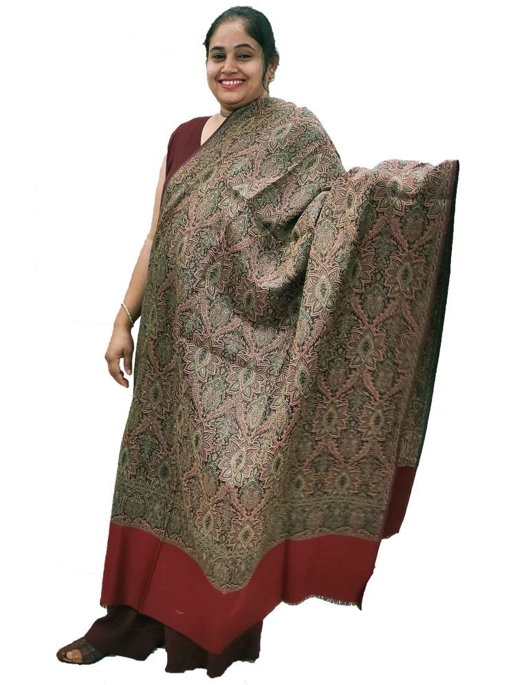     			Vrinde Maroon Self Design Shawl - ( Pack of 1 )