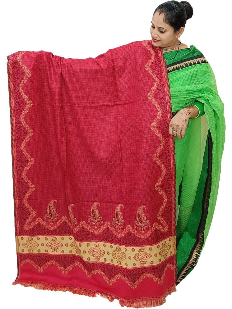     			Vrinde Maroon Self Design Shawl - ( Pack of 1 )