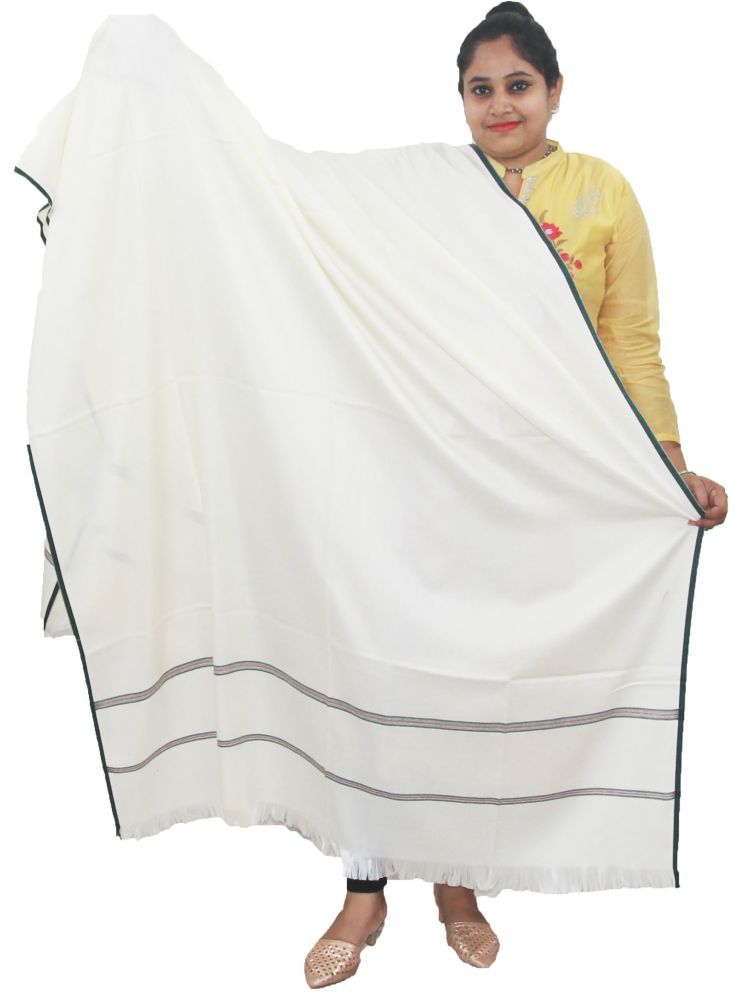     			Vrinde White Solid Shawl - ( Pack of 1 )