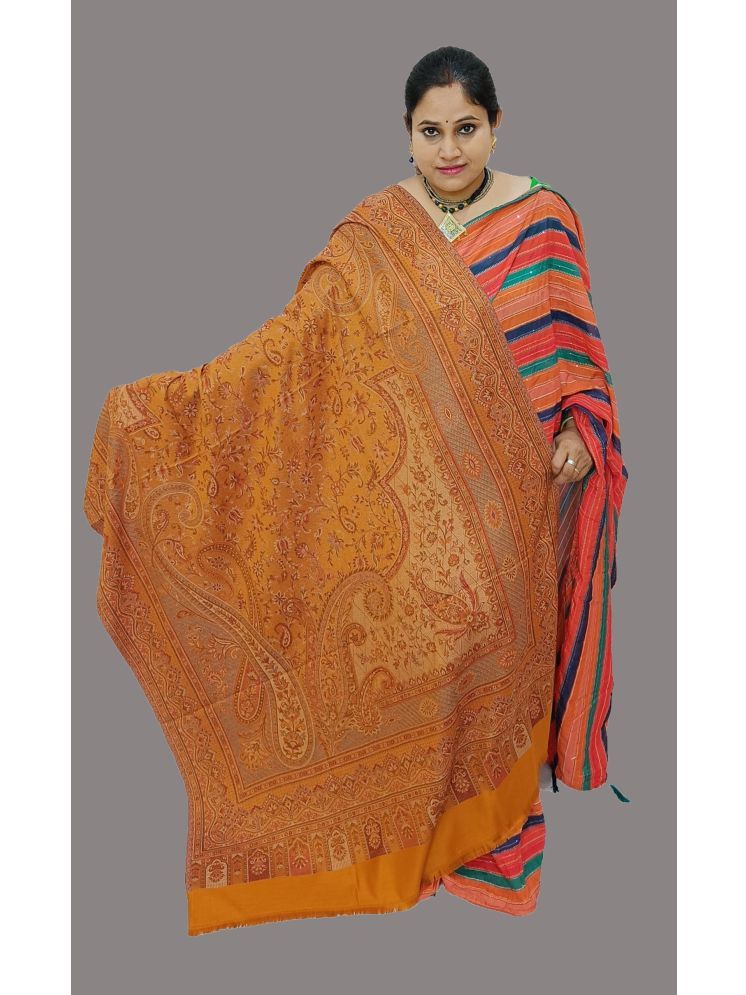     			Vrinde Yellow Self Design Shawl - ( Pack of 1 )