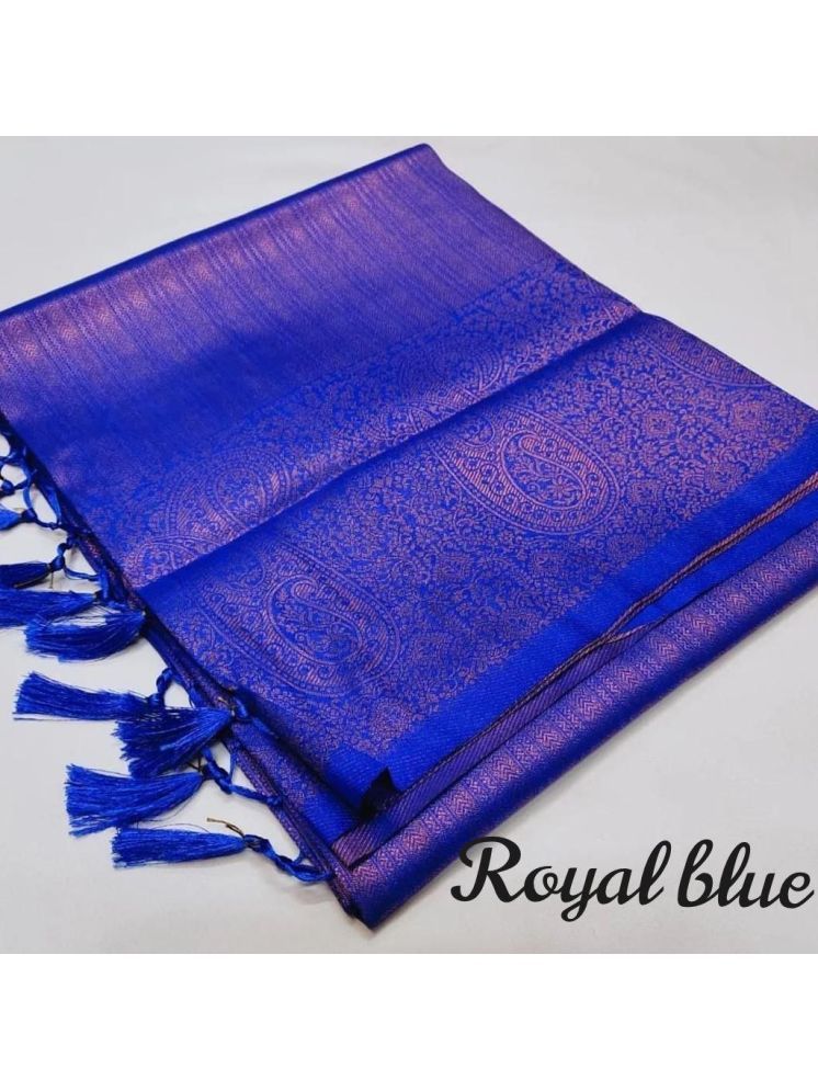     			fab woven Art Silk Woven Saree With Blouse Piece - Blue ( Pack of 1 )