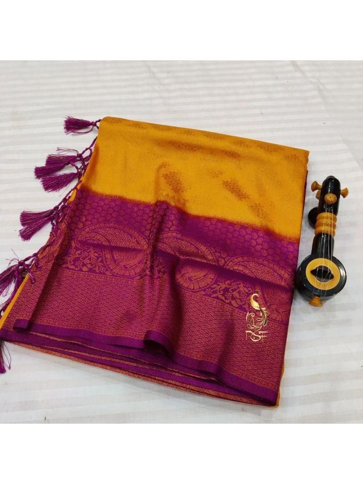     			fab woven Banarasi Silk Woven Saree With Blouse Piece - Multicolor ( Pack of 1 )