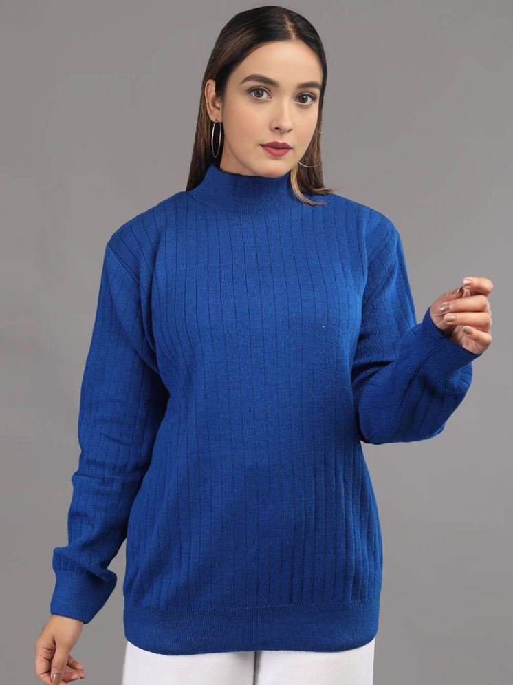     			tysort Woollen High Neck Women's Pullovers - Blue ( Single )